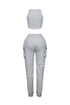 Gaga Piping Detail Zip-Up Top & Pants SET